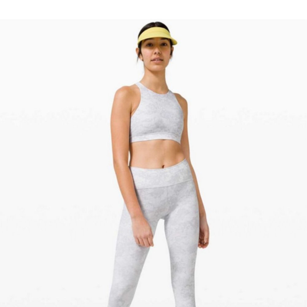 Lululemon Energy Bra High Neck Medium Support Future Oasis Grey Multi Size 10